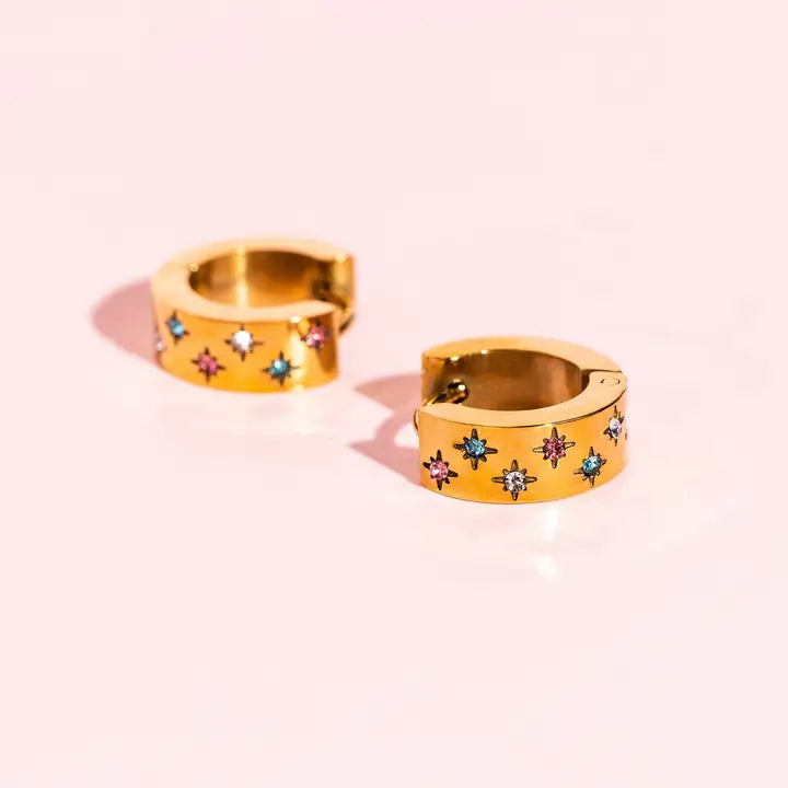 fireworks 18k gold huggies // FLASH PREORDER! // open until 6.7 and ships mid-june