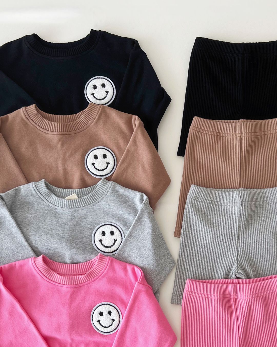 smiley biker shorts set // black (available in EXTENDED SIZING!)
