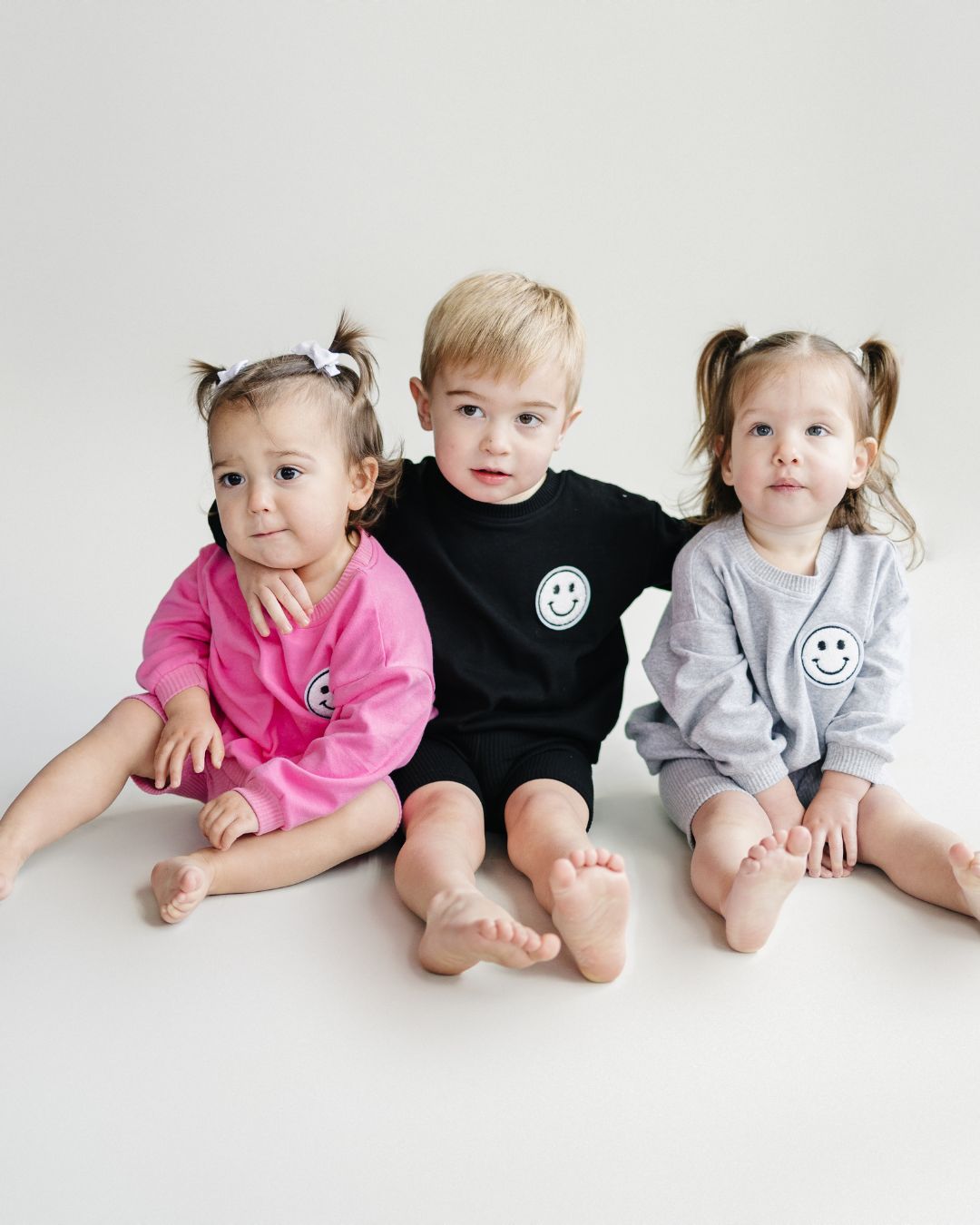 smiley biker shorts set // black (available in EXTENDED SIZING!)