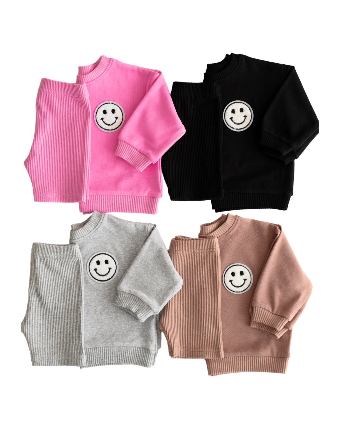 smiley biker shorts set // black (available in EXTENDED SIZING!)