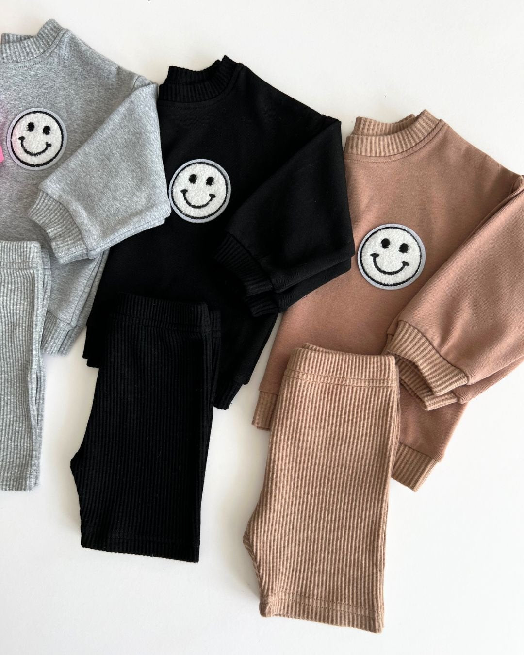 smiley biker shorts set // mocha (available in EXTENDED SIZING!)