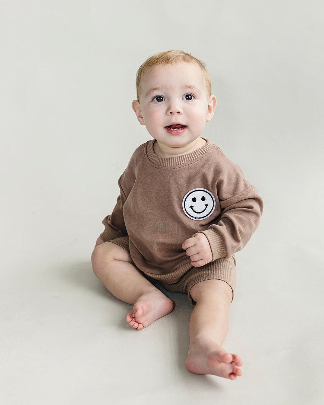 smiley biker shorts set // mocha (available in EXTENDED SIZING!)