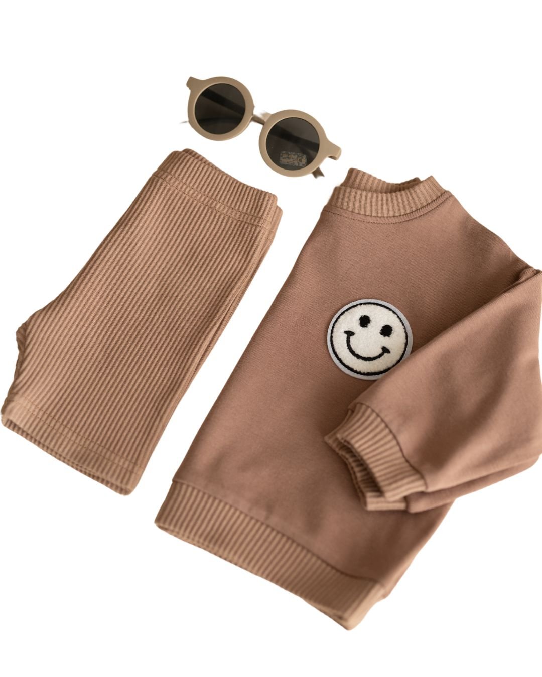 smiley biker shorts set // mocha (available in EXTENDED SIZING!)