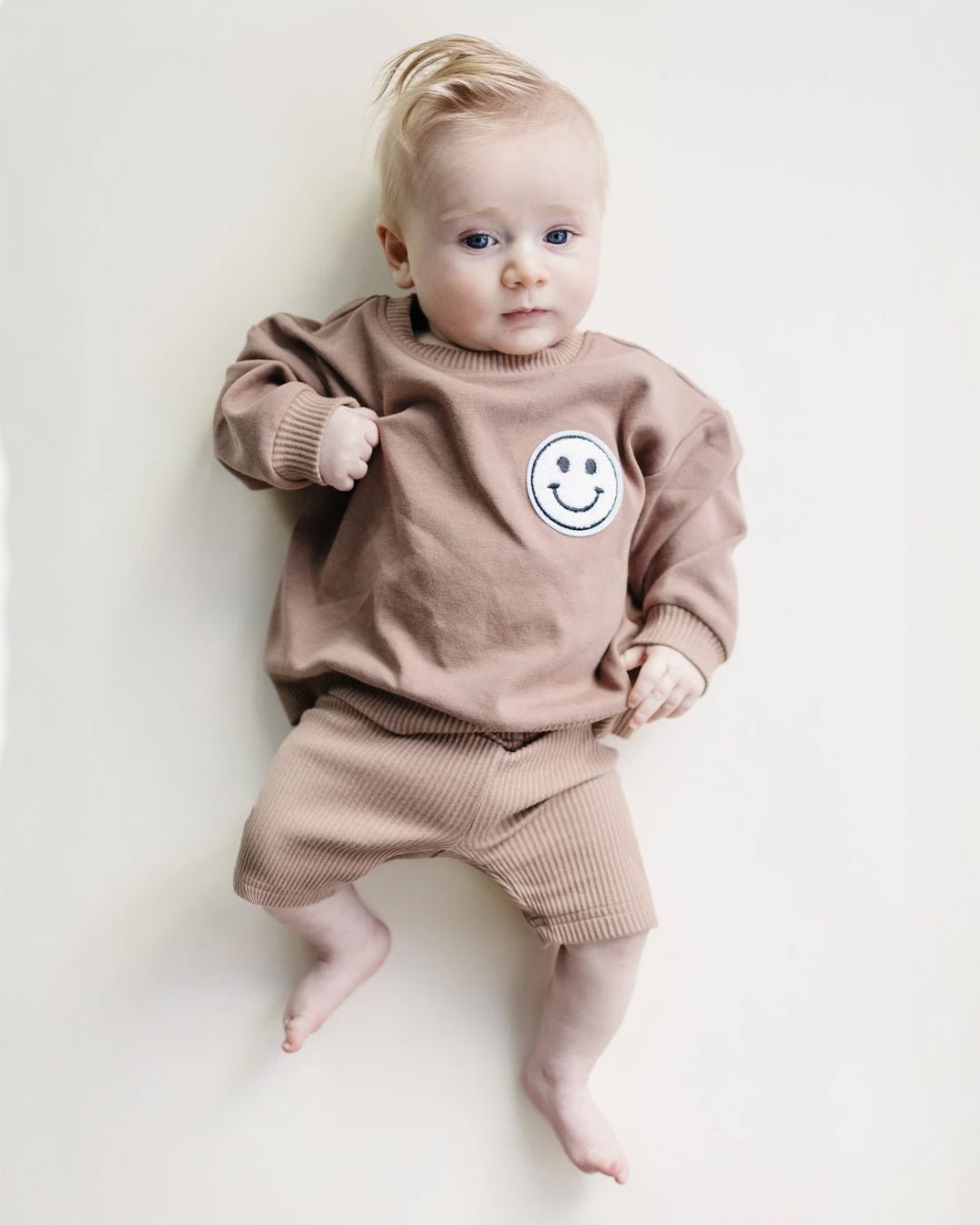 smiley biker shorts set // mocha (available in EXTENDED SIZING!)