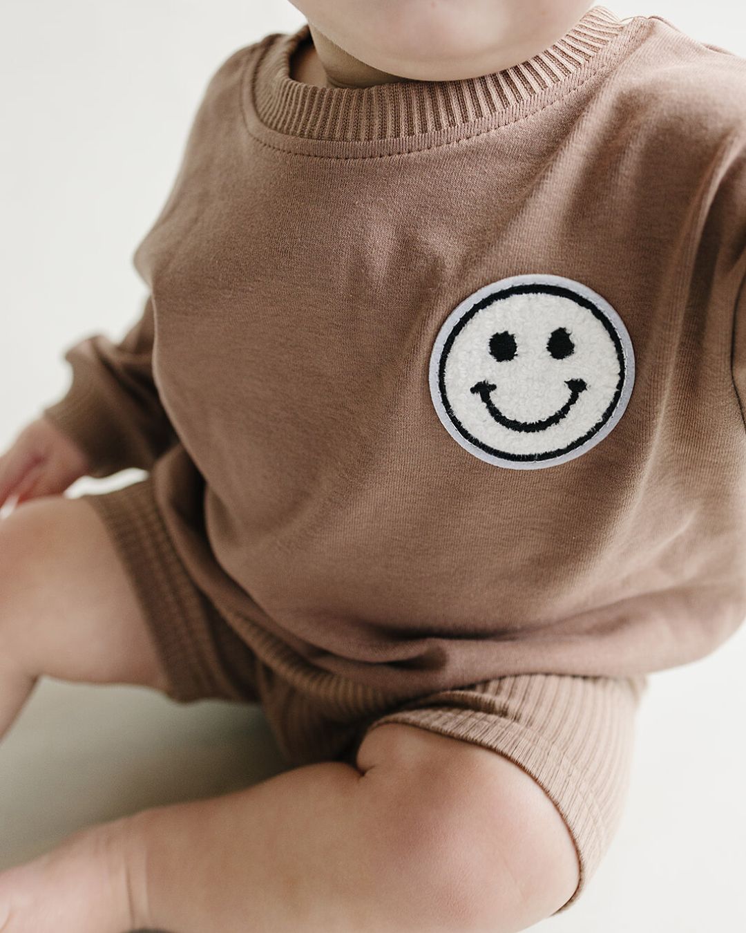 smiley biker shorts set // mocha (available in EXTENDED SIZING!)