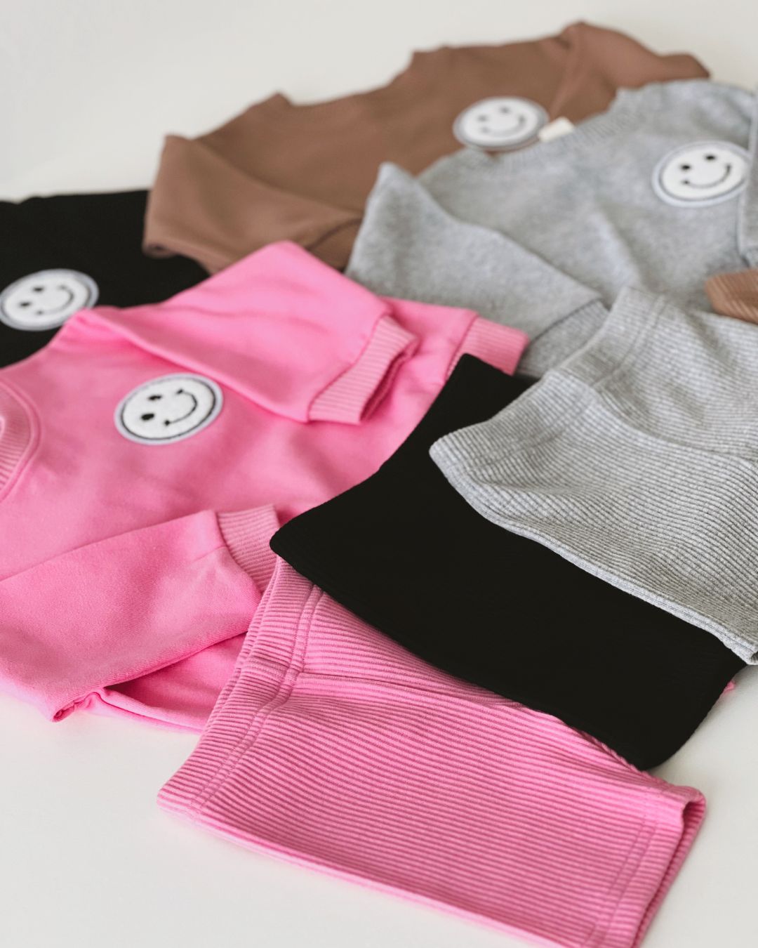 smiley biker shorts set // pink (available in EXTENDED SIZING!)