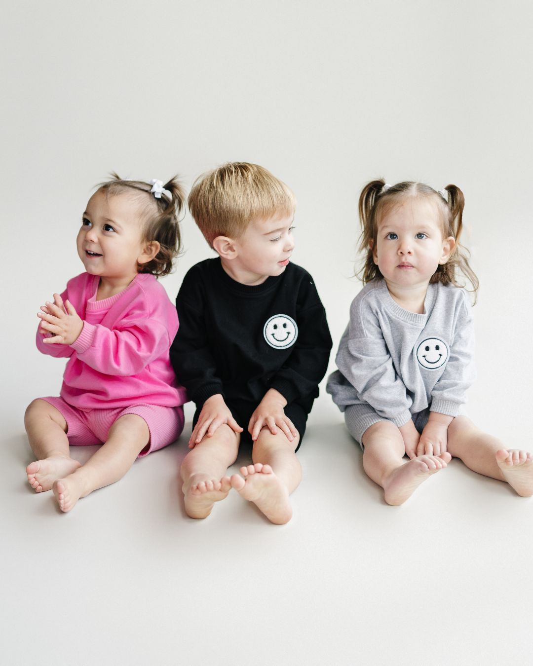 smiley biker shorts set // pink (available in EXTENDED SIZING!)
