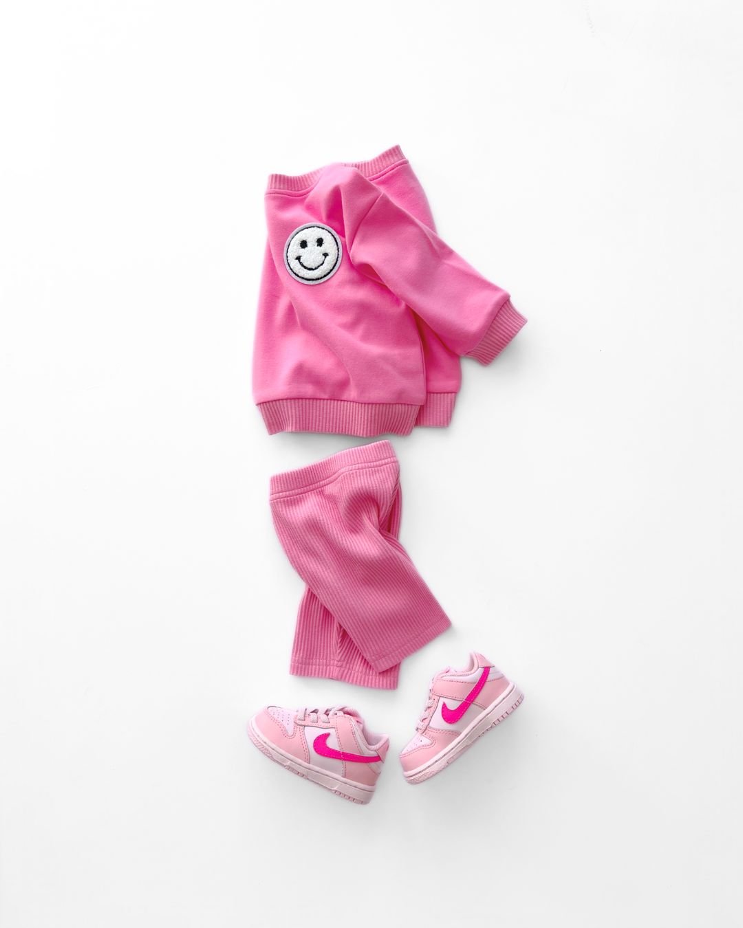 smiley biker shorts set // pink (available in EXTENDED SIZING!)