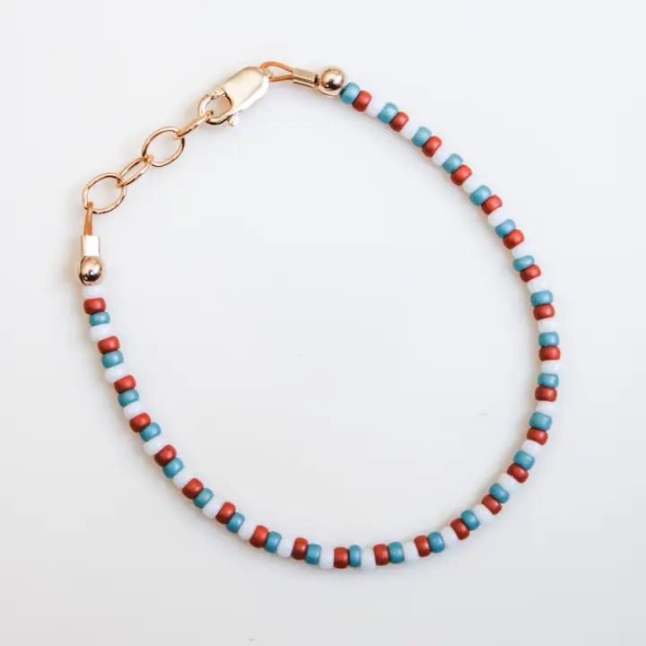 baby/toddler bracelet // red, white, and blue