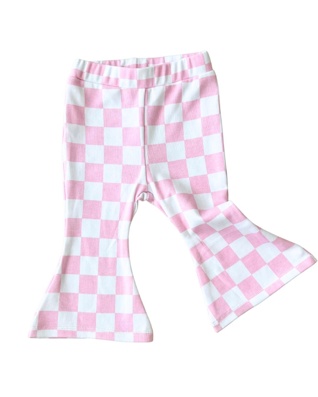 checkered flare pants // pink