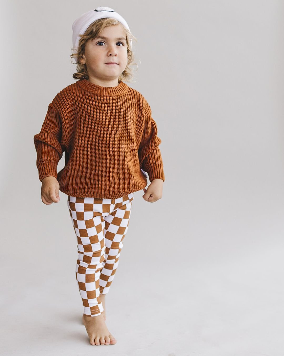 checkered leggings // copper