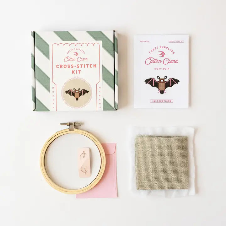 cross stitch kit // bat