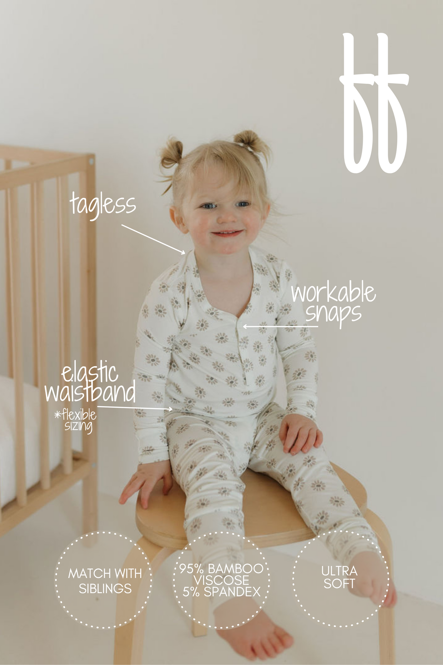 daisy fields bamboo pajamas // LONG-SLEEVE TWO-PIECE SET (comes up to size 10/12)