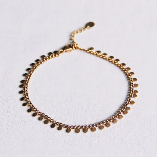 gold coin chain anklet