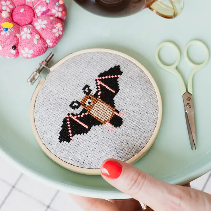 cross stitch kit // bat