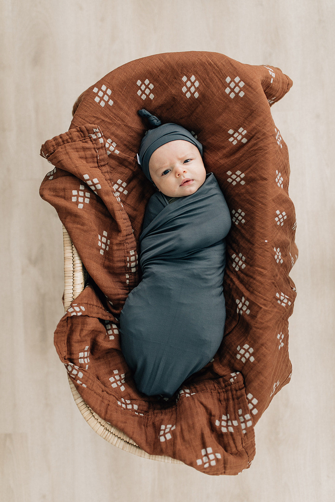 bamboo hat OR head wrap + swaddle set // charcoal