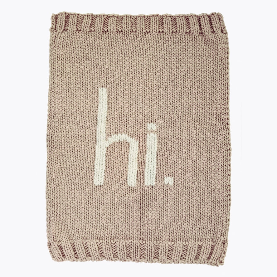 hi knitted baby blanket // taupe