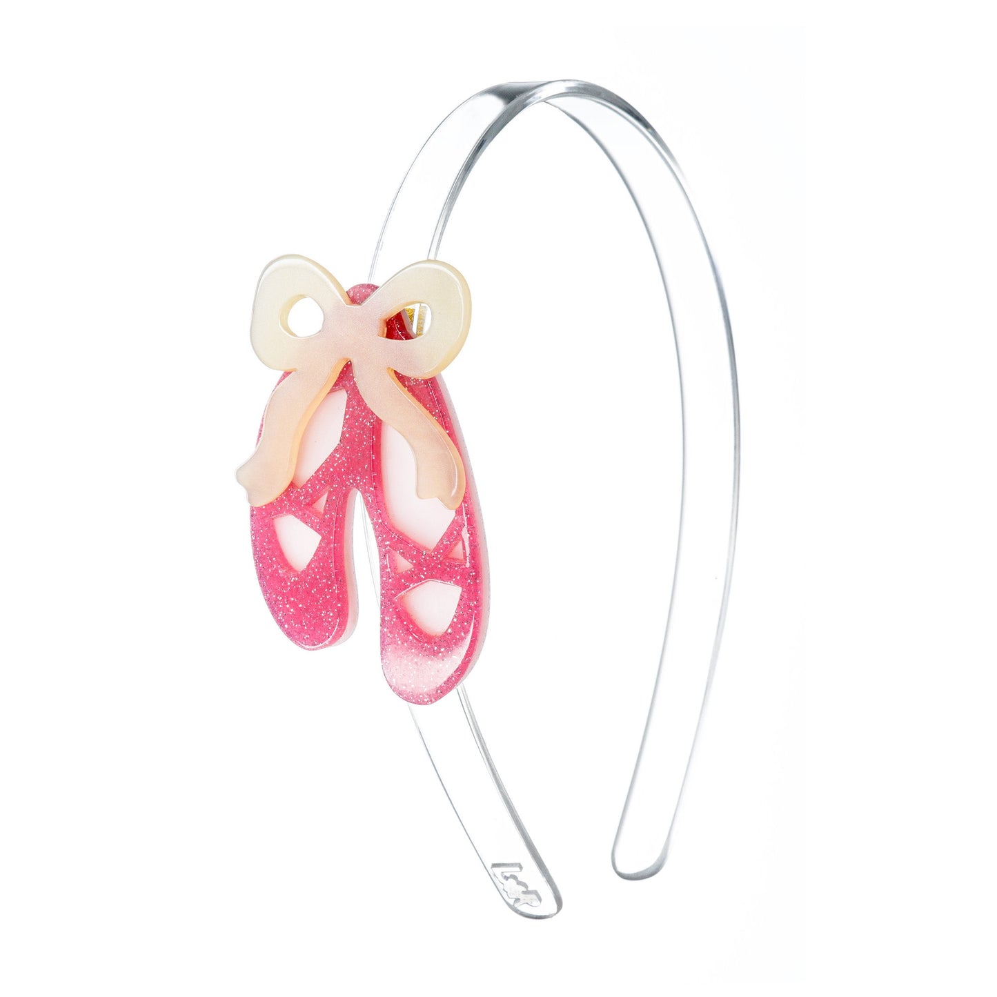 glittery pink ballet slippers headband