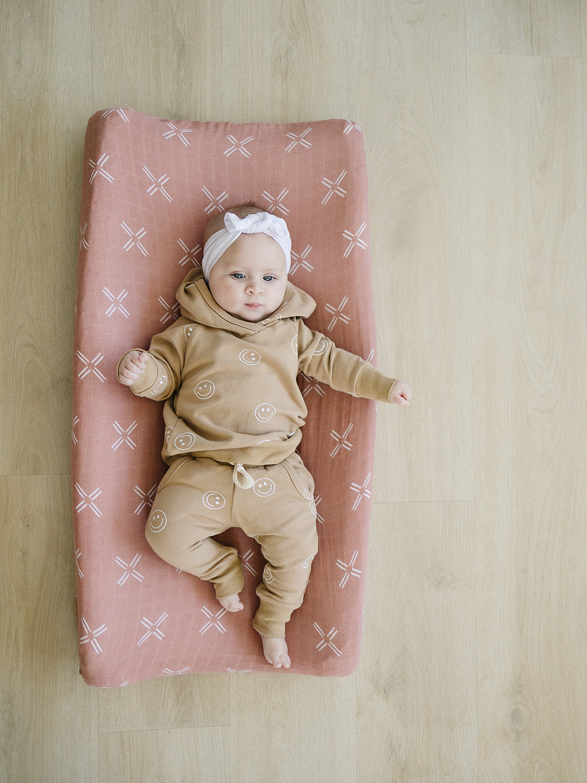 muslin changing pad cover // peachy