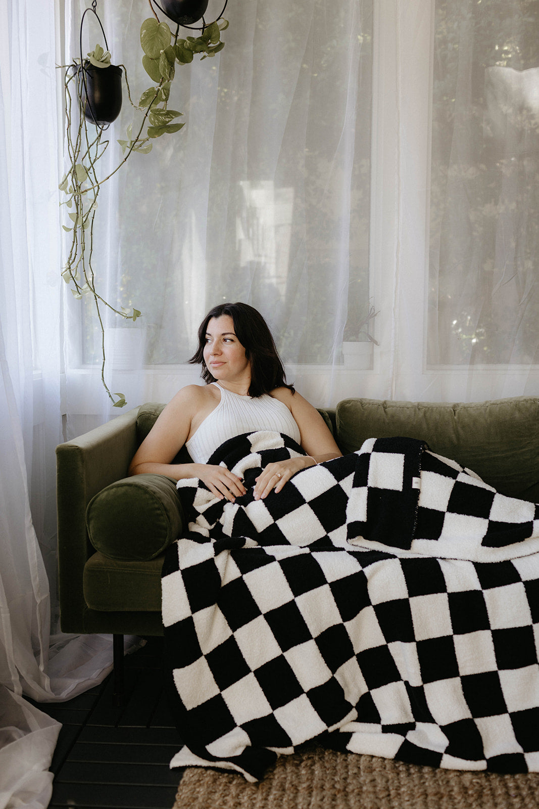 plush blanket // black + white checkerboard