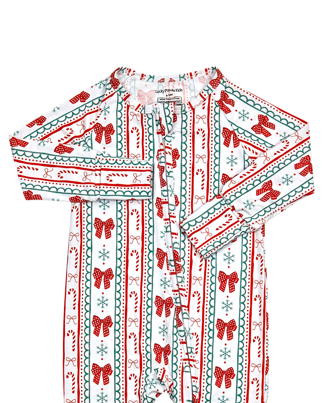 candy cane bows bamboo pajamas // ZIPPY