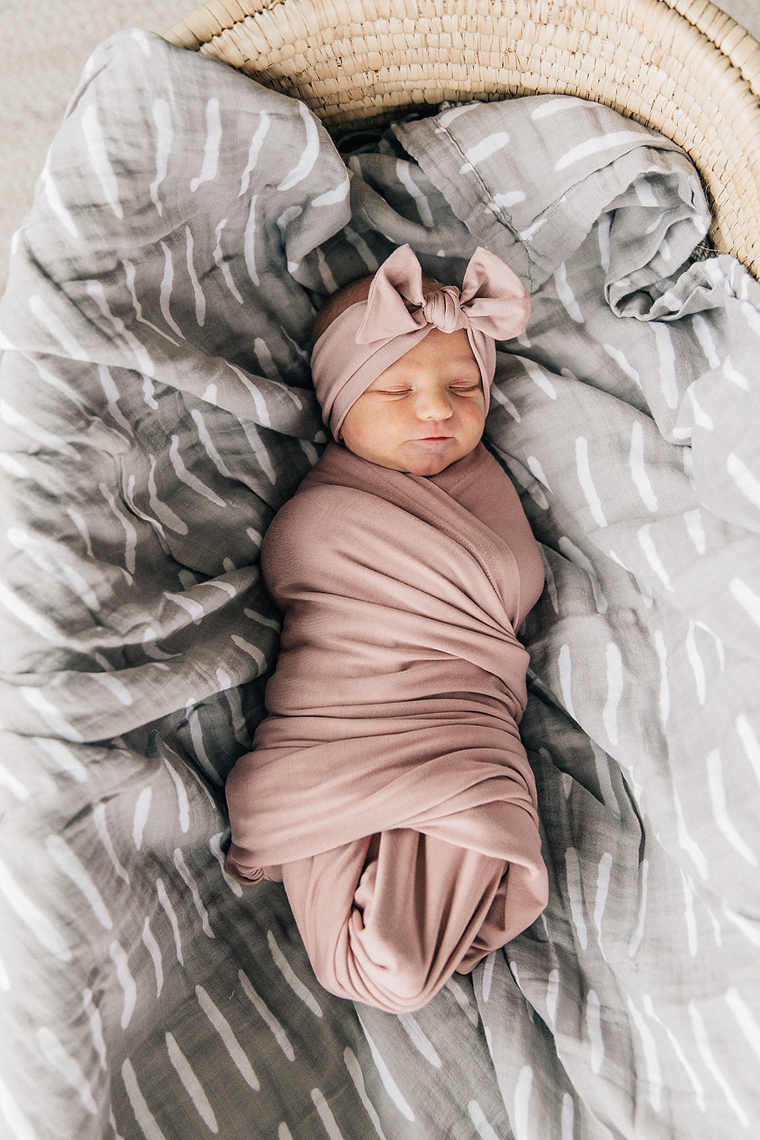 bamboo head wrap + swaddle set // dusty rose