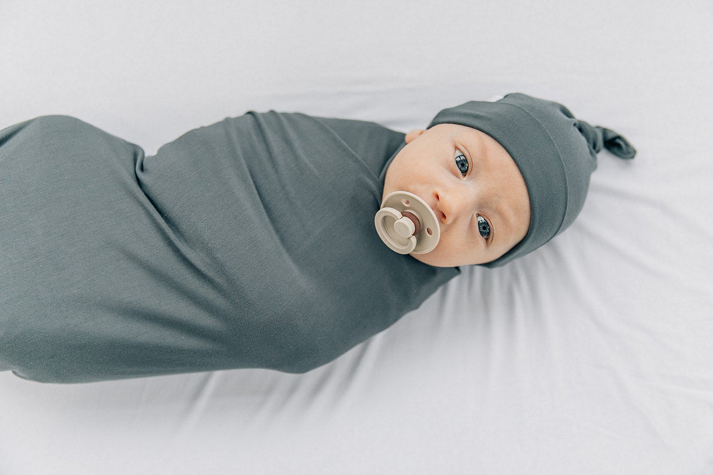 bamboo hat OR head wrap + swaddle set // charcoal