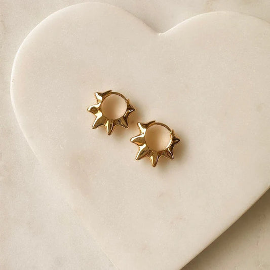 edgy elegance gold huggie hoop earrings