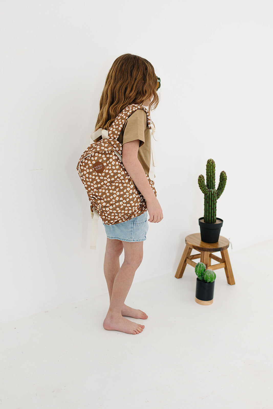 mini backpack // mustard floral
