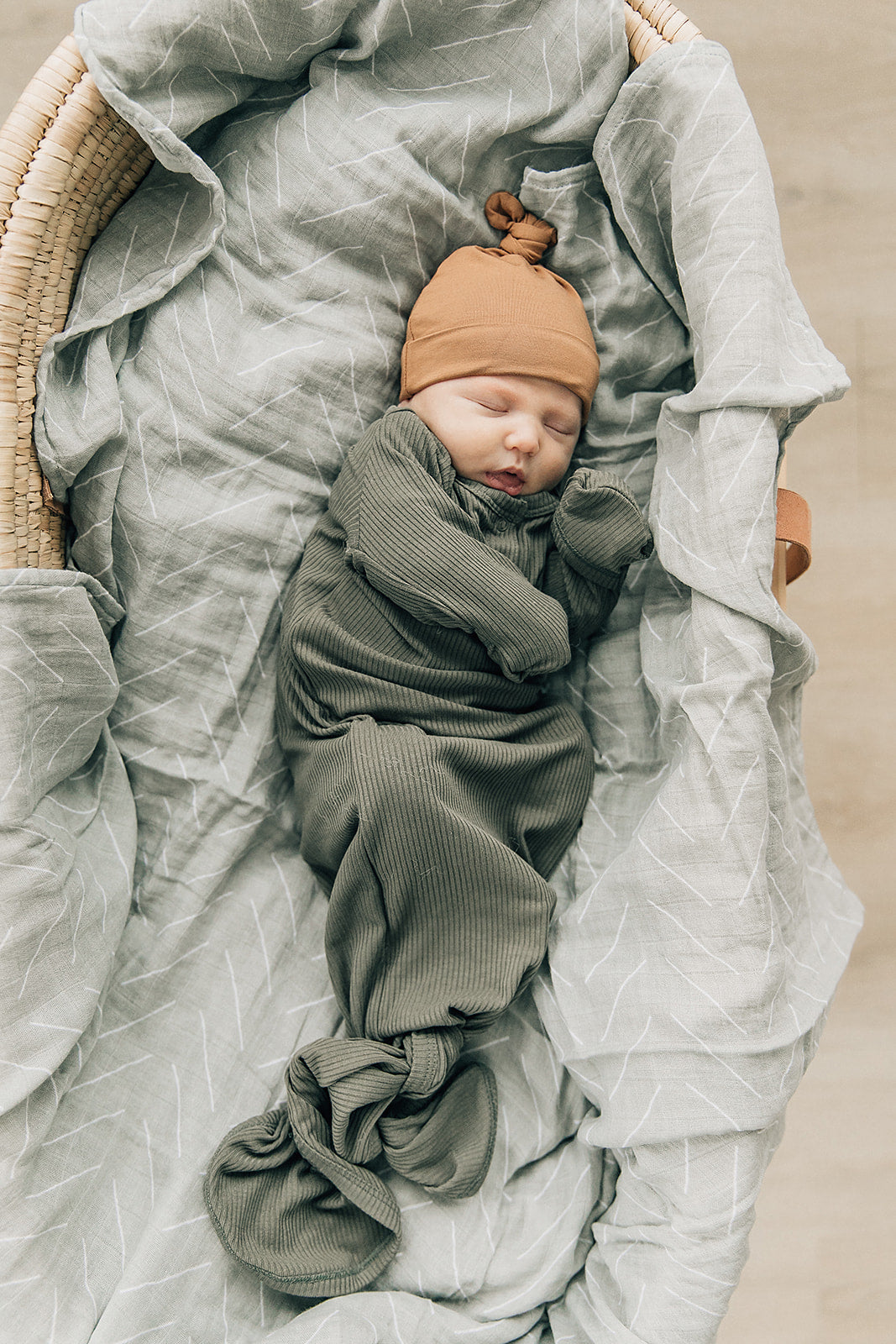 muslin swaddle blanket // neutral sage