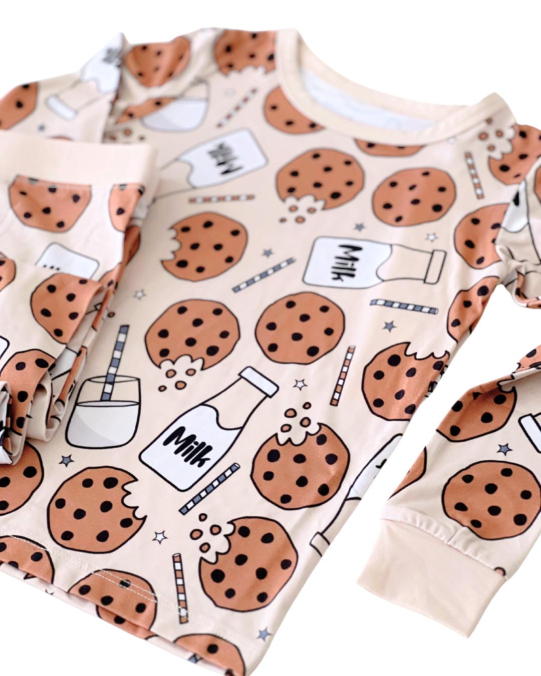 milk + cookies bamboo pajamas / LONG-SLEEVE TWO-PIECE SET (available up to size 8/9)