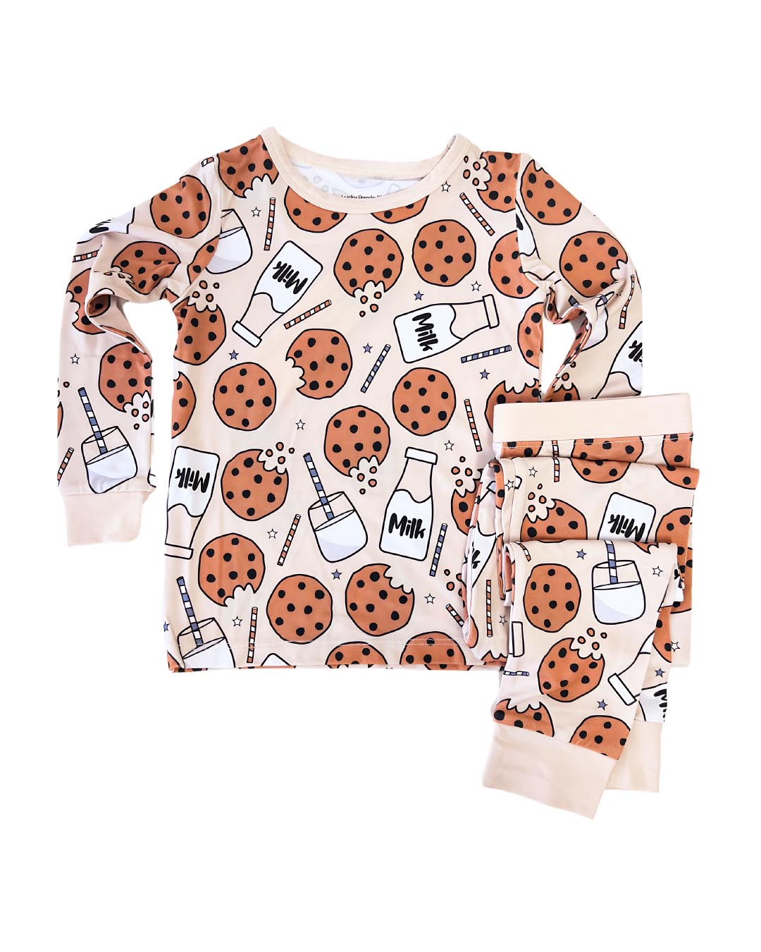 milk + cookies bamboo pajamas / LONG-SLEEVE TWO-PIECE SET (available up to size 8/9)
