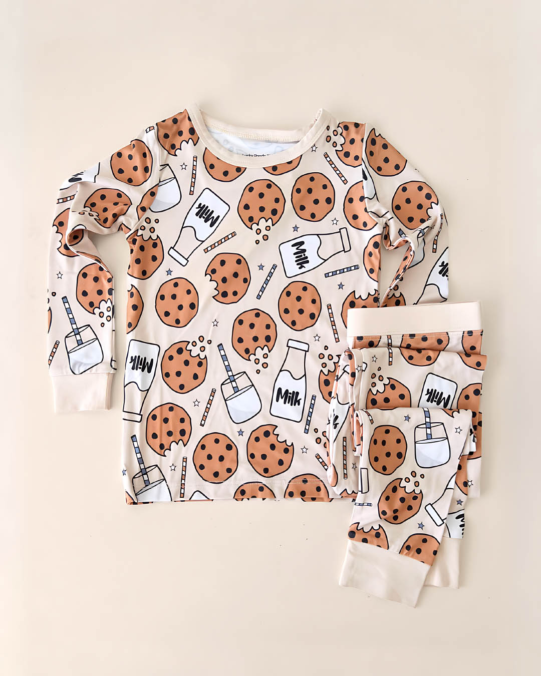 milk + cookies bamboo pajamas / LONG-SLEEVE TWO-PIECE SET (available up to size 8/9)