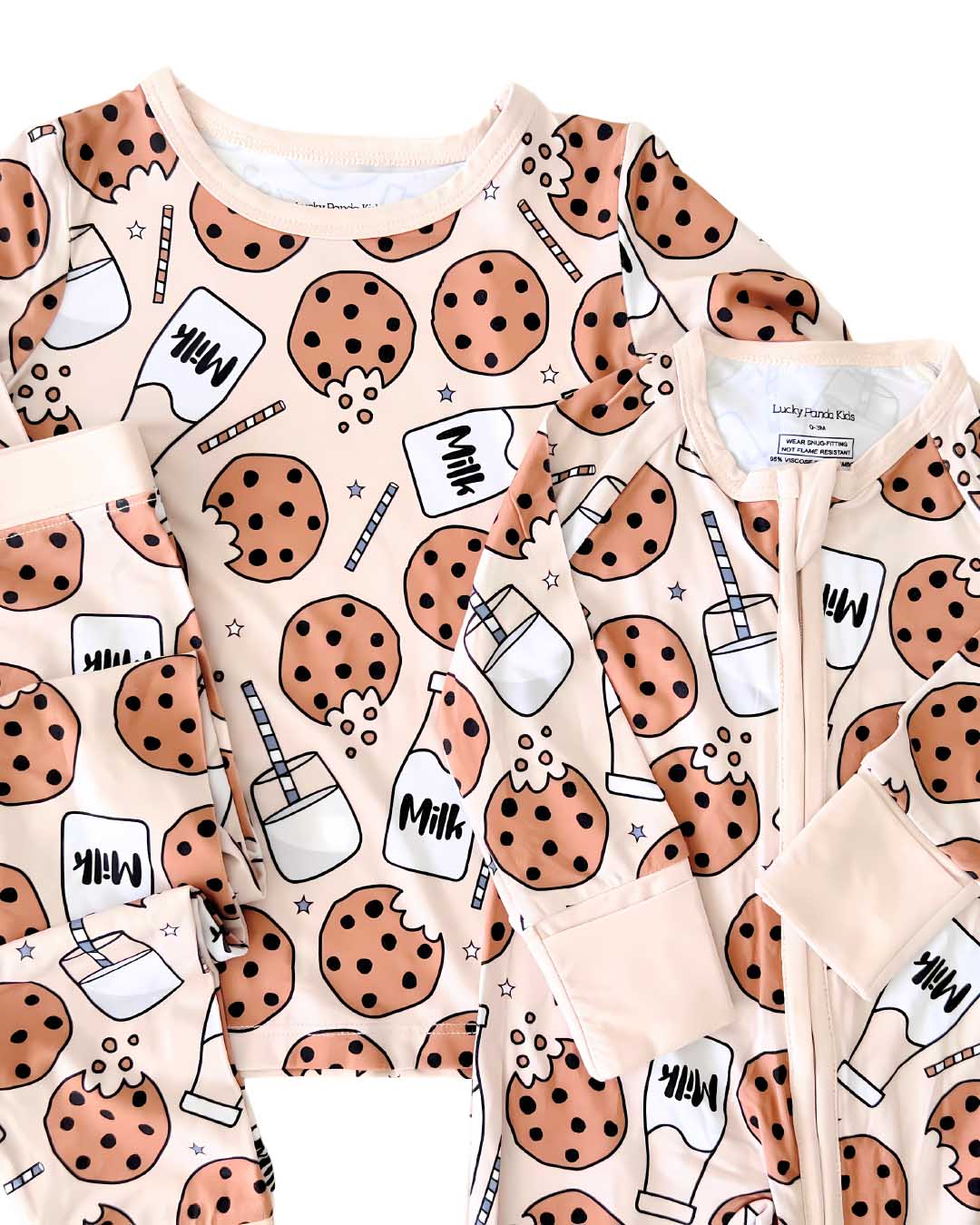 milk + cookies bamboo pajamas / LONG-SLEEVE TWO-PIECE SET (available up to size 8/9)