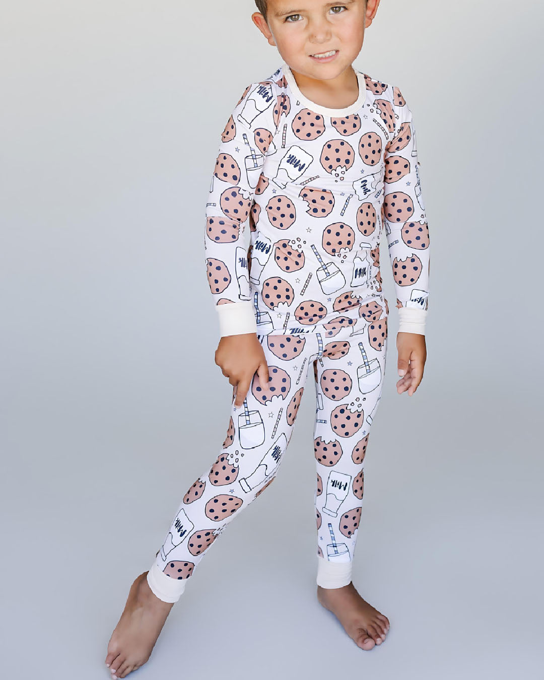 milk + cookies bamboo pajamas / LONG-SLEEVE TWO-PIECE SET (available up to size 8/9)