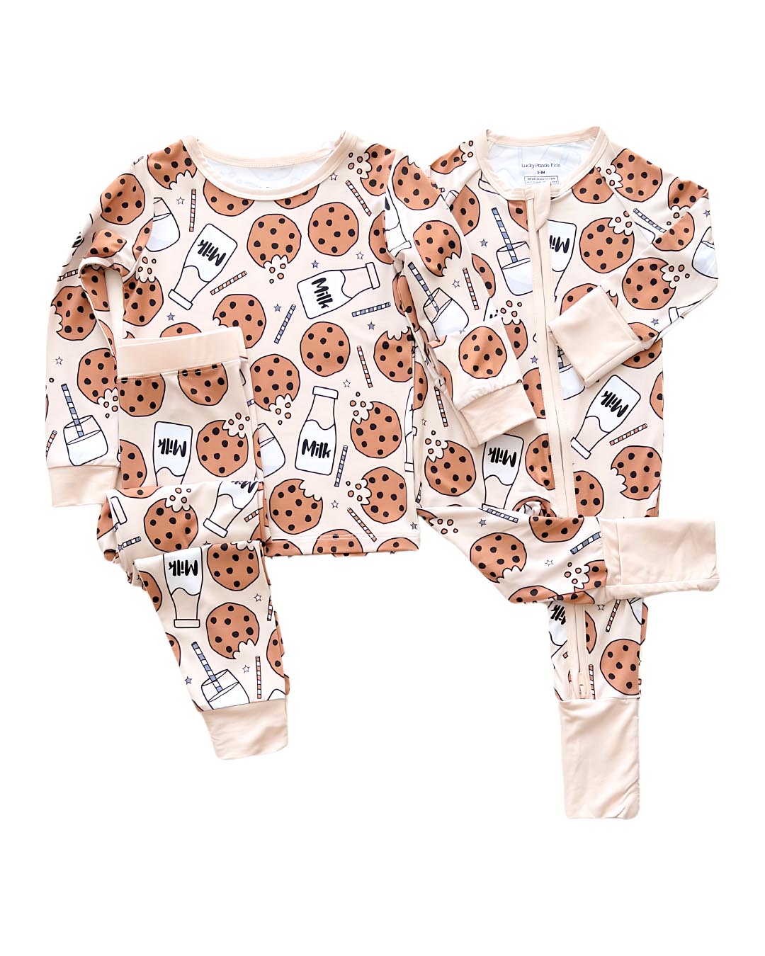 milk + cookies bamboo pajamas / LONG-SLEEVE TWO-PIECE SET (available up to size 8/9)
