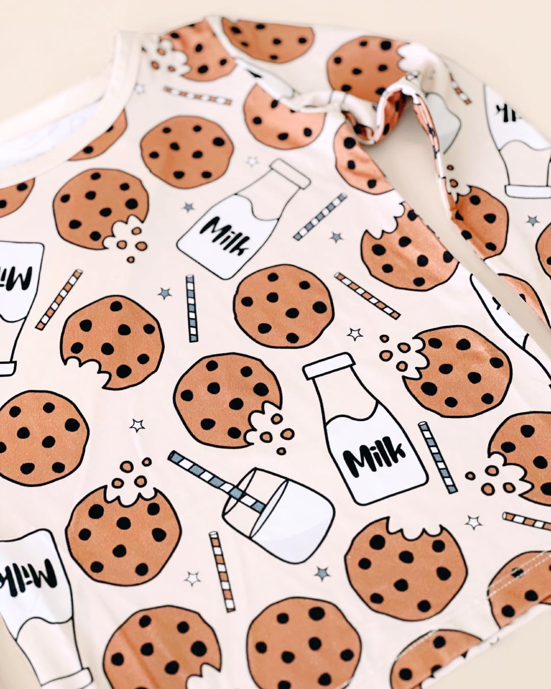 milk + cookies bamboo pajamas / LONG-SLEEVE TWO-PIECE SET (available up to size 8/9)