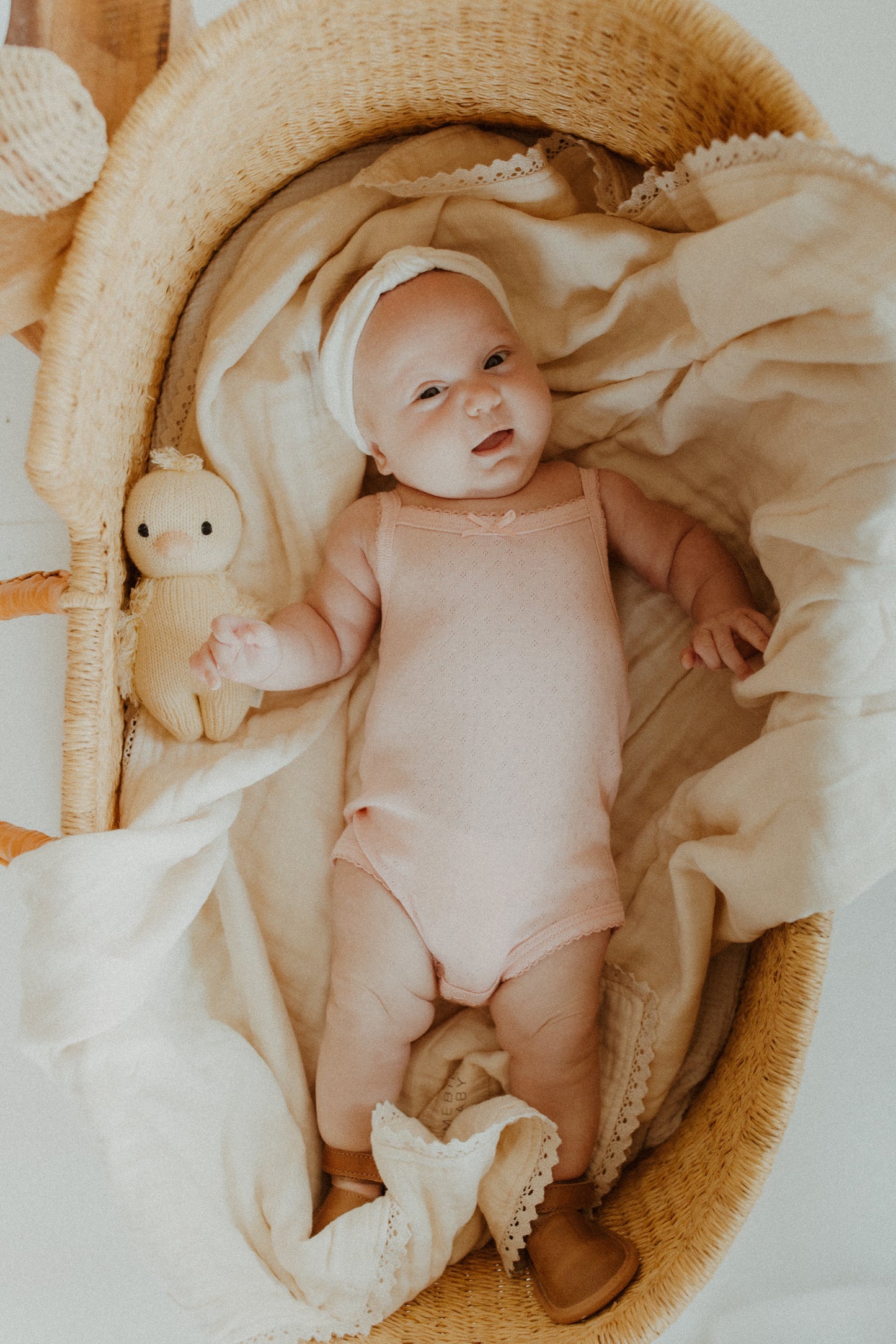 bow pointelle tank bodysuit // pink