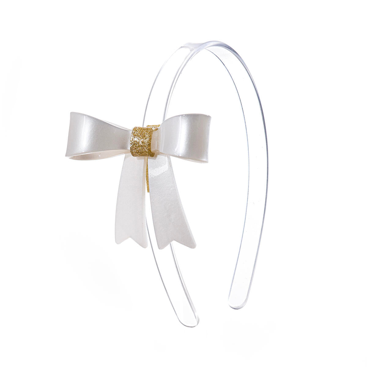 pearlized bow headband