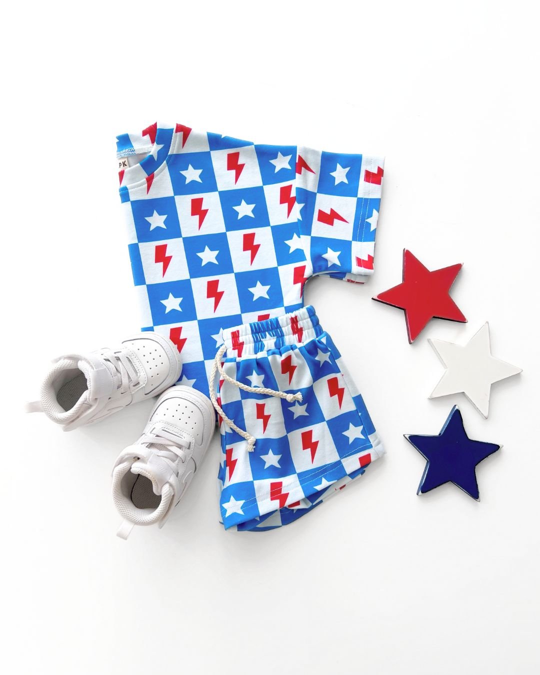 shorts set // checkered patriotic (available in EXTENDED SIZING!)