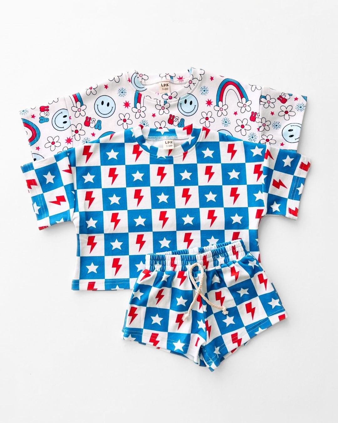 shorts set // checkered patriotic (available in EXTENDED SIZING!)