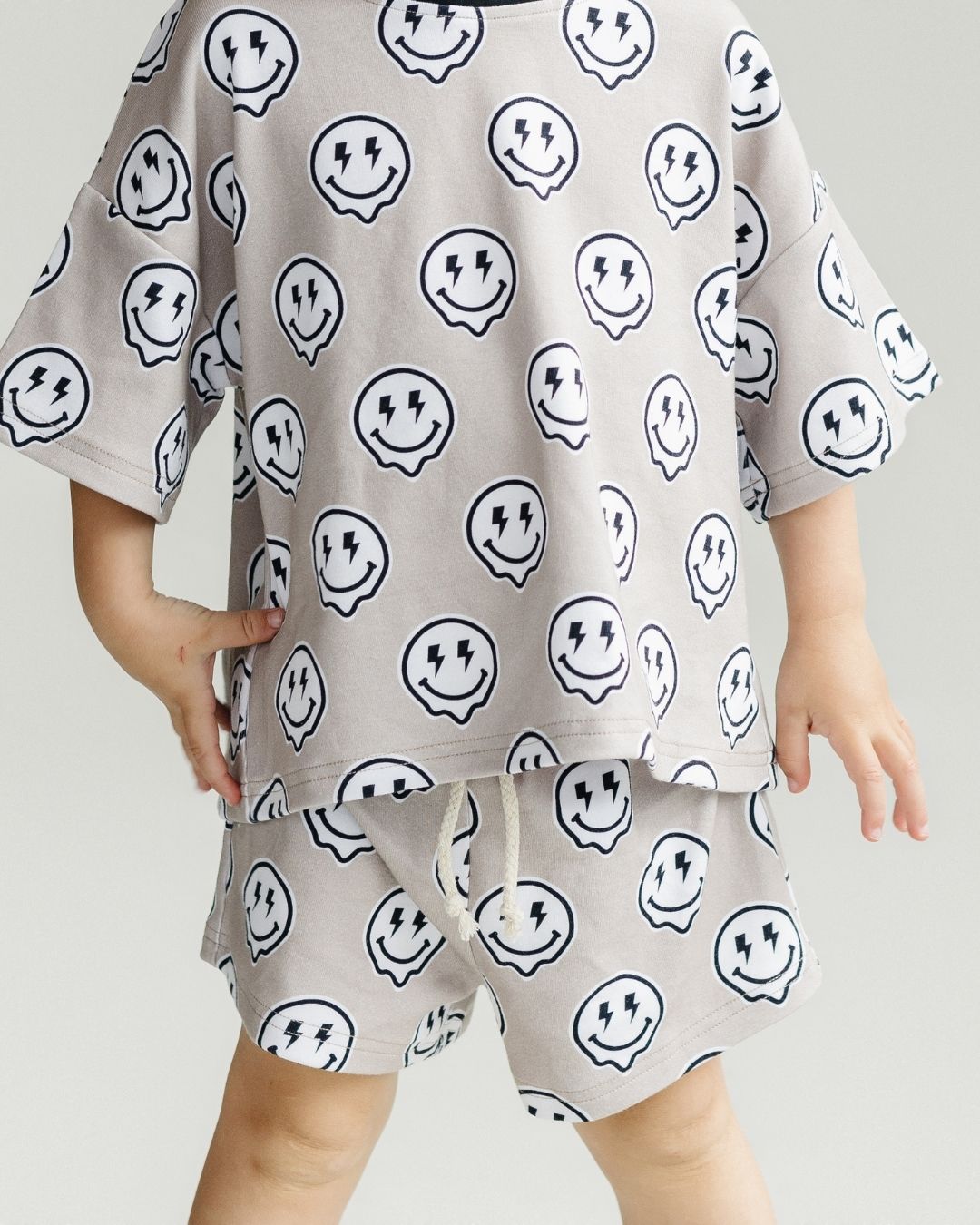 shorts set // electric drippy smileys (*AVAILABLE IN EXTENDED SIZING UP TO 8/9*)