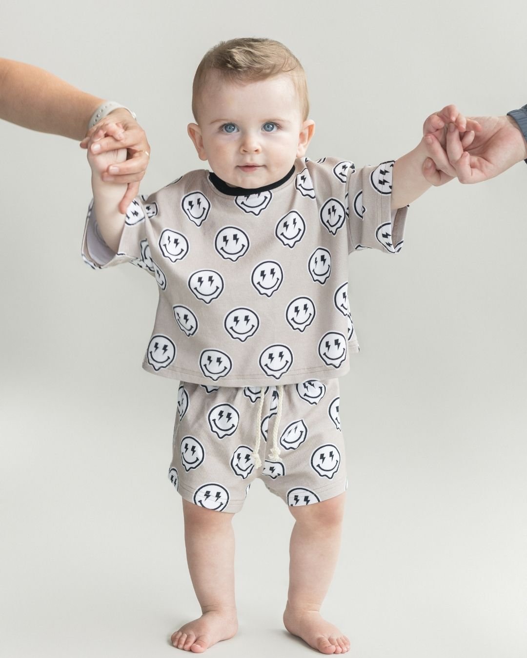 shorts set // electric drippy smileys (*AVAILABLE IN EXTENDED SIZING UP TO 8/9*)