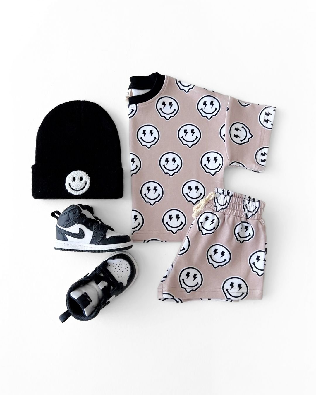shorts set // electric drippy smileys (*AVAILABLE IN EXTENDED SIZING UP TO 8/9*)
