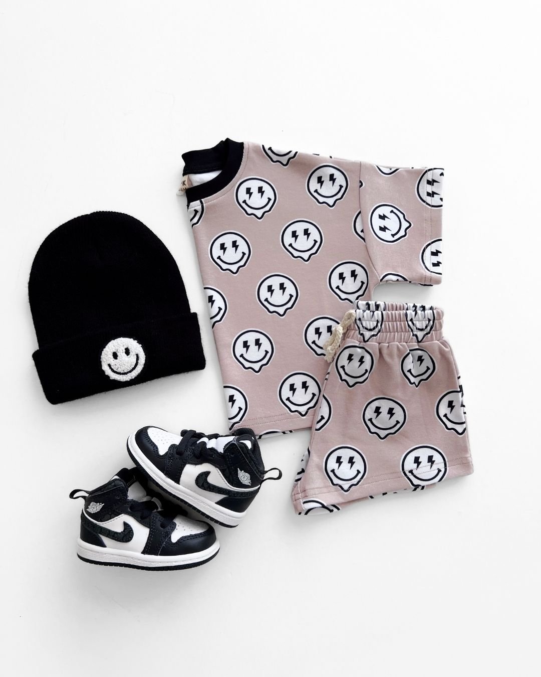 shorts set // electric drippy smileys (*AVAILABLE IN EXTENDED SIZING UP TO 8/9*)
