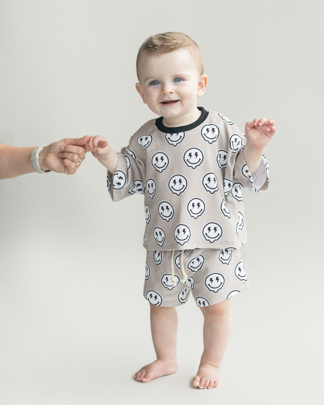 shorts set // electric drippy smileys (*AVAILABLE IN EXTENDED SIZING UP TO 8/9*)