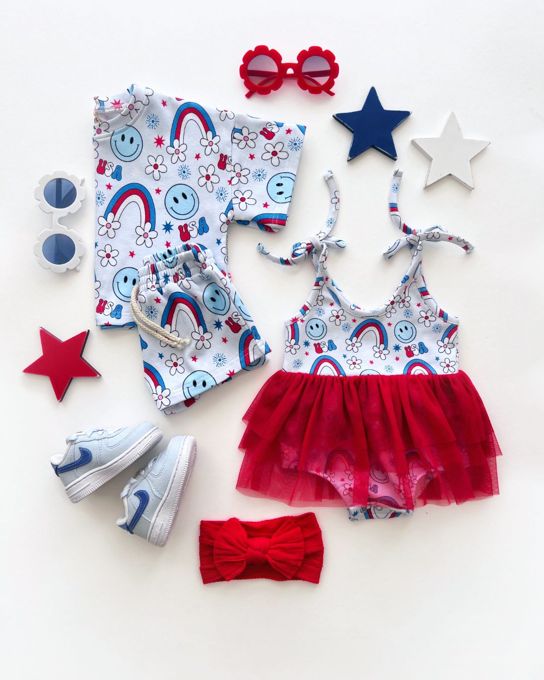 shorts set // retro patriotic