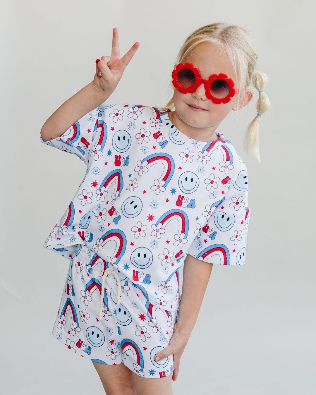 shorts set // retro patriotic