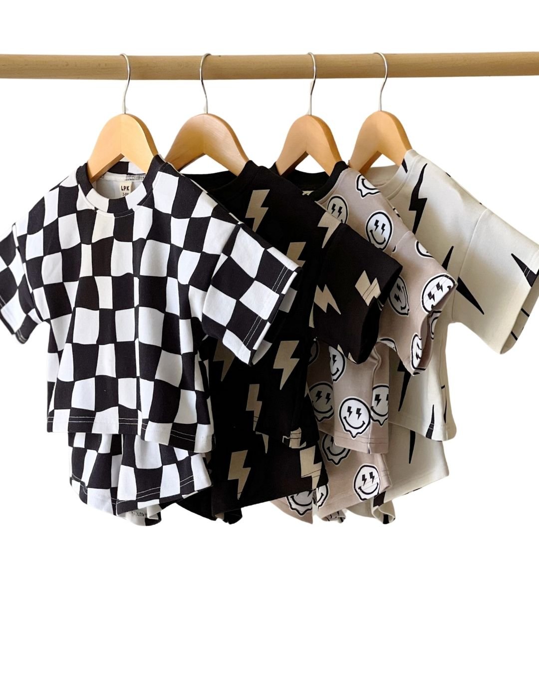 shorts set // wavy checkered (*AVAILABLE IN EXTENDED SIZING UP TO 8/9*)
