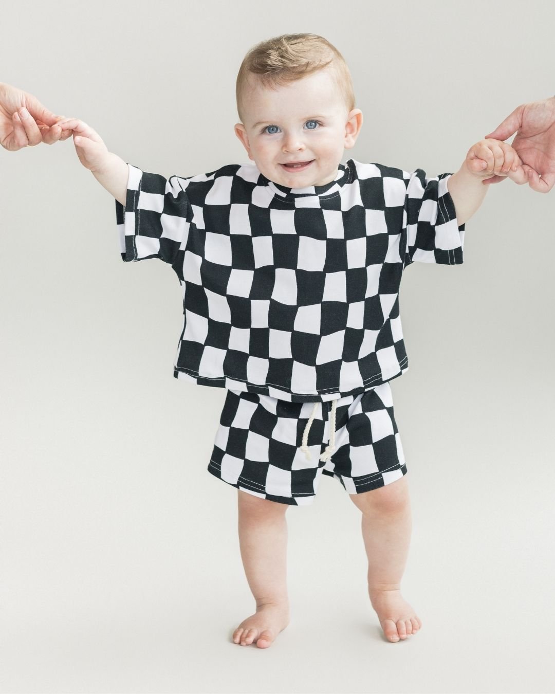 shorts set // wavy checkered (*AVAILABLE IN EXTENDED SIZING UP TO 8/9*)